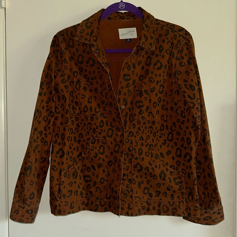 Universal Thread Leopard Print Chore Jacket - image 1